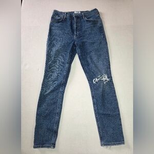 Agolde Womens Nico High Rise Slim Fit Jeans  Size 26 Distressed